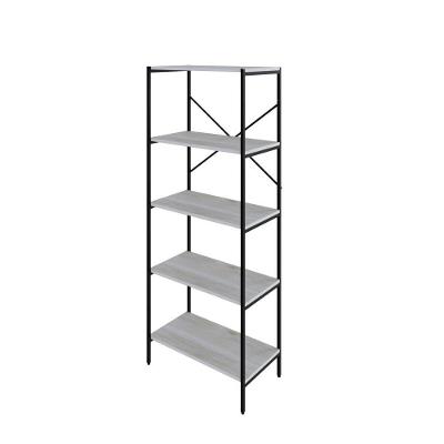 Estante C/05 Prateleiras 152x60x33cm Tub Tueh1565 Snow - Est.preta Snow / Est.preta