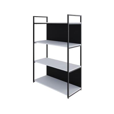 Estante C/04 Prateleiras 118x80x33cm C/fundo Yon Branco Tx/est.preta Branco Tx/est.preta