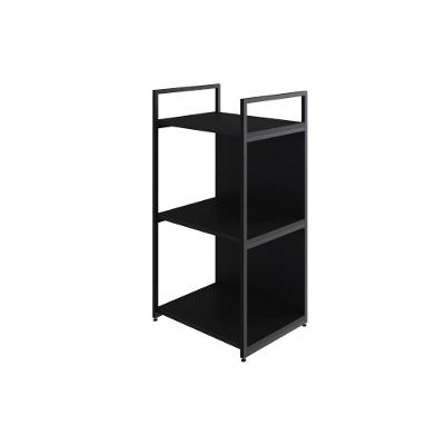 Estante C/03 Prateleiras 84x45x33cm C/fundo Yon Preto Tx/est.preta Preto Tx/est.preta