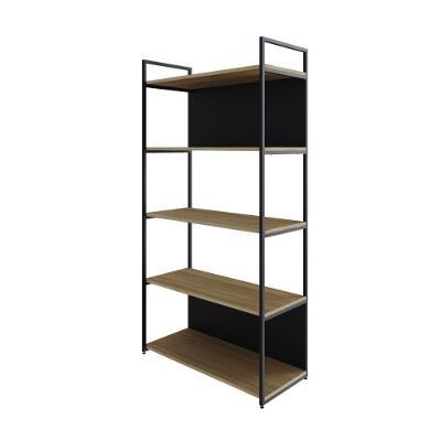 Estante C/05 Prateleiras 152x80x33cm C/fundo Yon Vermont Oak/est.preta Vermont Oak/est.preta