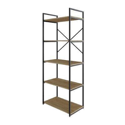 Estante C/05 Prateleiras 152x60x33cm Yon Vermont Oak/est.preta Vermont Oak/est.preta