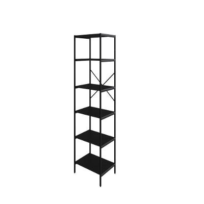 Estante C/06 Prateleiras 186x45x33cm Tub Tueh1846 Preto ônix - Est.preta Preto ônix / Est.preta