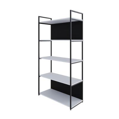 Estante C/05 Prateleiras 152x80x33cm C/fundo Yon Branco Tx/est.preta Branco Tx/est.preta