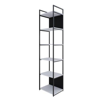 Estante Alta C/06 Prateleiras 185x45x33cm C/fundo Yon Branco Tx/est.preta Branco Tx/est.preta