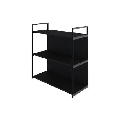 Estante C/03 Prateleiras 84x80x33cm C/fundo Yon Preto Tx/est.preta Preto Tx/est.preta