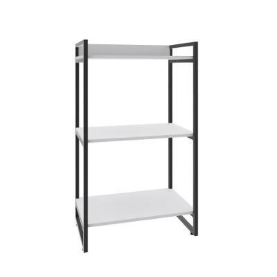 Estante Kuadra 60x40x104cm C/03 Prateleiras Branco Chess / Est.preta Branco Chess / Est.preta