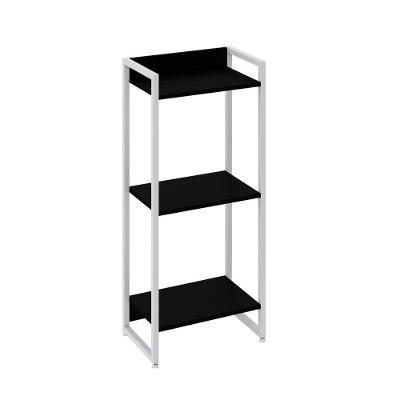 Estante Dynamica 45x30x104cm C/03 Prateleiras Preto ônix / Est.branca Preto ônix / Est.branca