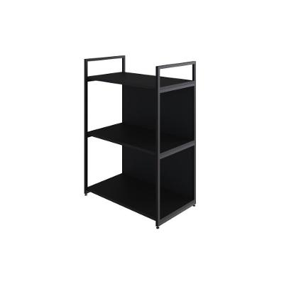 Estante C/03 Prateleiras 84x60x33cm C/fundo Yon Preto Tx/est.preta Preto Tx/est.preta