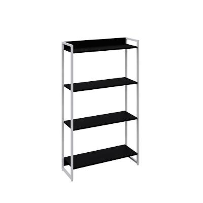 Estante Dynamica 80x30x146cm C/04 Prateleiras Preto ônix / Est.branca Preto ônix / Est.branca