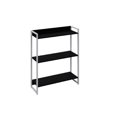Estante Dynamica 80x30x104cm C/03 Prateleiras Preto ônix / Est.branca Preto ônix / Est.branca