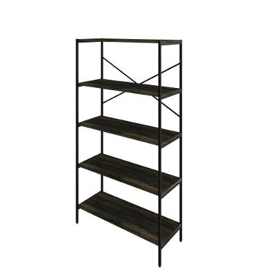 Estante C/05 Prateleiras 152x80x33cm Tub Tueh1585 Carvalho Dark - Est.preta Carvalho Dark / Est.preta