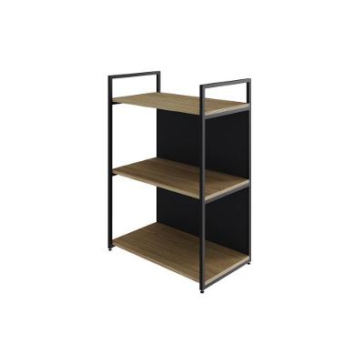 Estante C/03 Prateleiras 84x60x33cm C/fundo Yon Vermont Oak/est.preta Vermont Oak/est.preta