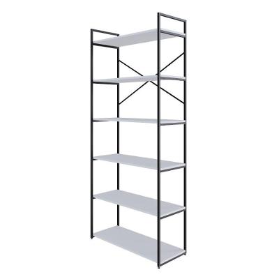 Estante Alta C/06 Prateleiras 185x80x33cm Yon Branco Tx/est.preta Branco Tx/est.preta