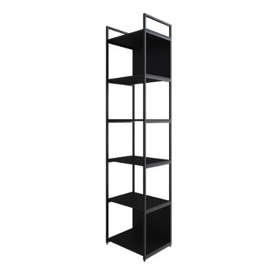Estante Alta C/06 Prateleiras 185x45x33cm C/fundo Yon Preto Tx/est.preta Preto Tx/est.preta