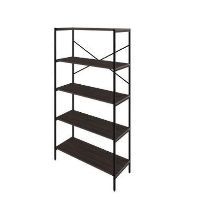 Estante C/05 Prateleiras 152x80x33cm Tub Tueh1585 Nogal - Est.preta Nogal / Est.preta