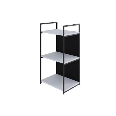 Estante C/03 Prateleiras 84x45x33cm C/fundo Yon Branco Tx/est.preta Branco Tx/est.preta