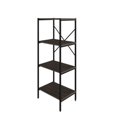 Estante C/04 Prateleiras 118x45x33cm Tub Tueh1144 Nogal - Est.preta Nogal / Est.preta