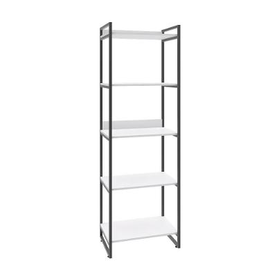 Estante Kuadra 60x40x187cm C/05 Prateleiras Branco Chess / Est.preta Branco Chess / Est.preta