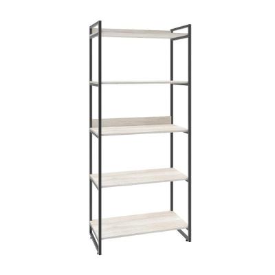 Estante Kuadra 80x40x187cm C/05 Prateleiras Snow / Est.preta Snow / Est.preta