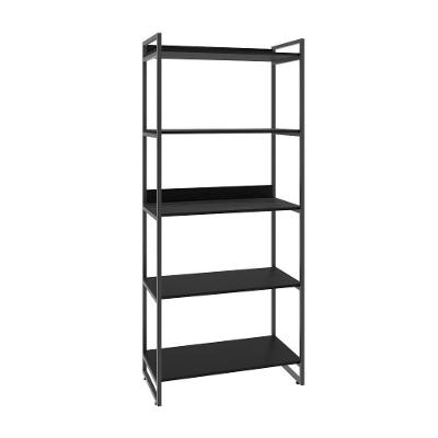 Estante Kuadra 80x40x187cm C/05 Prateleiras Preto ônix / Est.preta Preto ônix / Est.preta