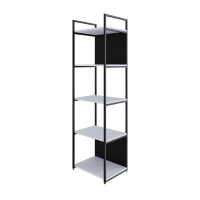 Estante C/05 Prateleiras 152x45x33cm C/fundo Yon Branco Tx/est.preta Branco Tx/est.preta
