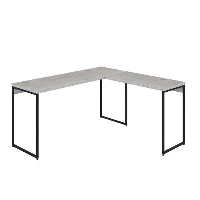 Mesa Em L Dynamica Diretor 150x140x75cm Snow Estrutura preta