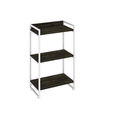 Estante Kuadra 60x40x104cm C/03 Prateleiras Carvalho Dark / Est.branca Carvalho Dark / Est.branca