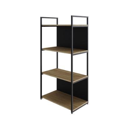 Estante C/04 Prateleiras 118x60x33cm C/fundo Yon Vermont Oak/est.preta Vermont Oak/est.preta