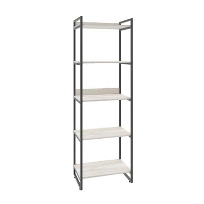 Estante Kuadra 60x40x187cm C/05 Prateleiras Snow / Est.preta Snow / Est.preta