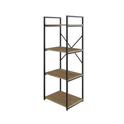 Estante C/04 Prateleiras 118x45x33cm Yon Vermont Oak/est.preta Vermont Oak/est.preta