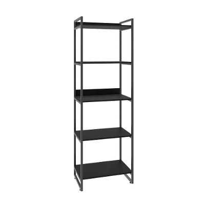 Estante Kuadra 60x40x187cm C/05 Prateleiras Preto ônix / Est.preta Preto ônix / Est.preta