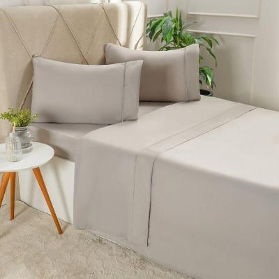Jogo De Cama Casal Serenitá 4 Pçs Bordado Festonê 138x188x30cm Roccia