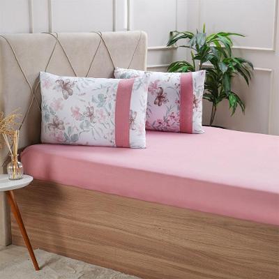 Jogo De Cama Solteiro Malha 2 Pçs Bella Cama New 88x188cm Rosa