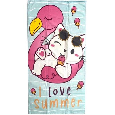 Toalha De Praia Infantil Summer Microfibra Anti Areia 60x110cm I Love Summer