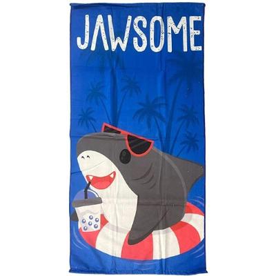 Toalha De Praia Infantil Summer Microfibra Anti Areia 60x110cm Shark Jawsome