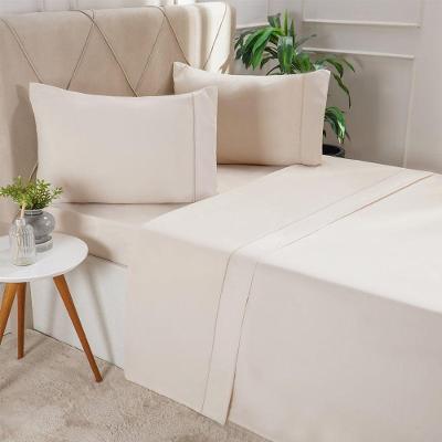 Jogo De Cama Queen Serenitá 4 Pçs Bordado Festonê 158x198x35cm Sand