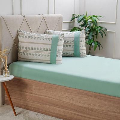 Jogo De Cama Solteiro Malha 2 Pçs Bella Cama New 88x188cm Verde