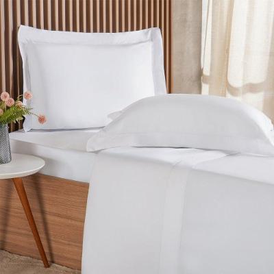 Jogo De Cama Queen 4 Pçs Ricamo 300 Fios 100% Algodão 160x200x40cm Branco