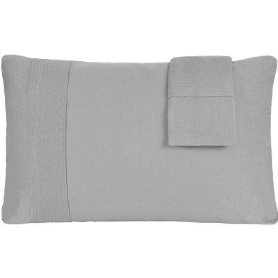 Jogo De Fronhas Bella Cama Malha 100% Algodão 50x70cm Cinza