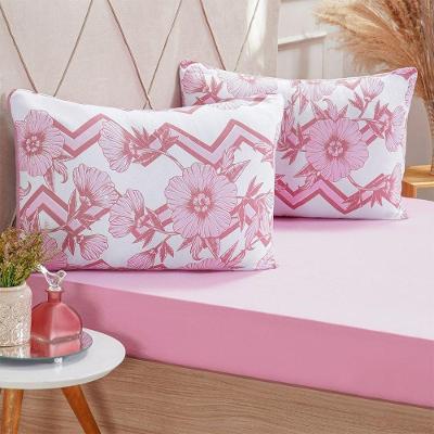 Jogo De Cama Solteiro Dreams Malha 100% Algodão 88x188x25cm Rosa