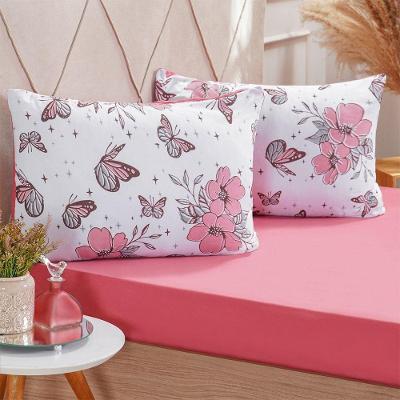 Jogo De Cama Solteiro Dreams Malha 100% Algodão 88x188x25cm Salmão