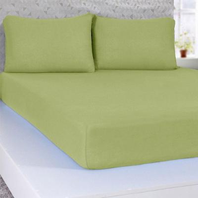 Jogo De Cama Solteiro Serena 3 Pçs Malha 100% Algodão 88x188x23cm Verde