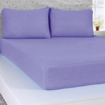 Jogo De Cama Solteiro Serena 3 Pçs Malha 100% Algodão 88x188x23cm Lilás