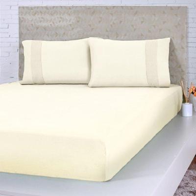 Jogo De Cama Queen Malha 3 Pçs Bella Cama 100% Algodão 158x198x35cm Duna