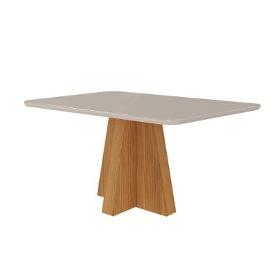 Mesa De Jantar Com 4 Lugares 130cm Patricia Nature/off White Cimol Móveis