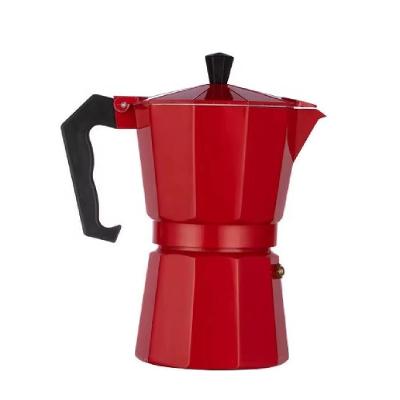 Cafeteira Italiana Vermelha 6 Xicaras Moka Pequena Cafe Expresso Cafezinho Manual Premium Pequena Vintage Luxo
