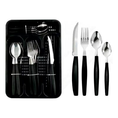 Conjunto De Talheres Home 25 Peças Em Aço Inox Preto