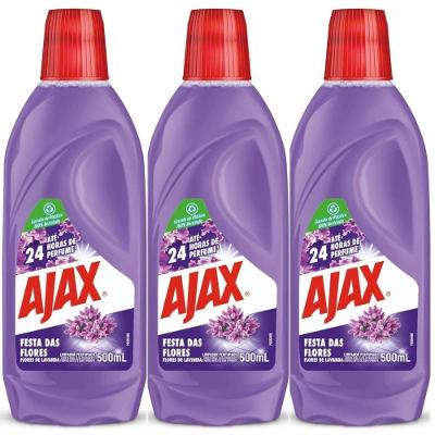 Kit 3 Limpador Diluível Ajax Festa Das Flores Lavanda 500ml