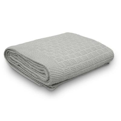 Manta Decorativa Para Sofá Tricot Golden 1,60m X 2,20m 100% Algodão Prata