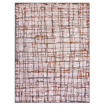 Tapete De Sala Classic Maldivas 18 Chumbo-laranja 1,00x1,50m
